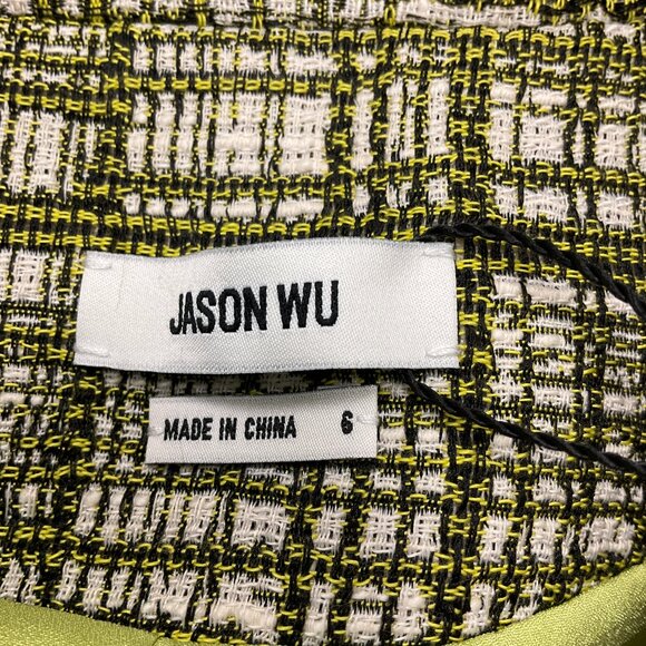 Jason Wu Green Collared Tweed Mini Dress - Picture 4 of 5